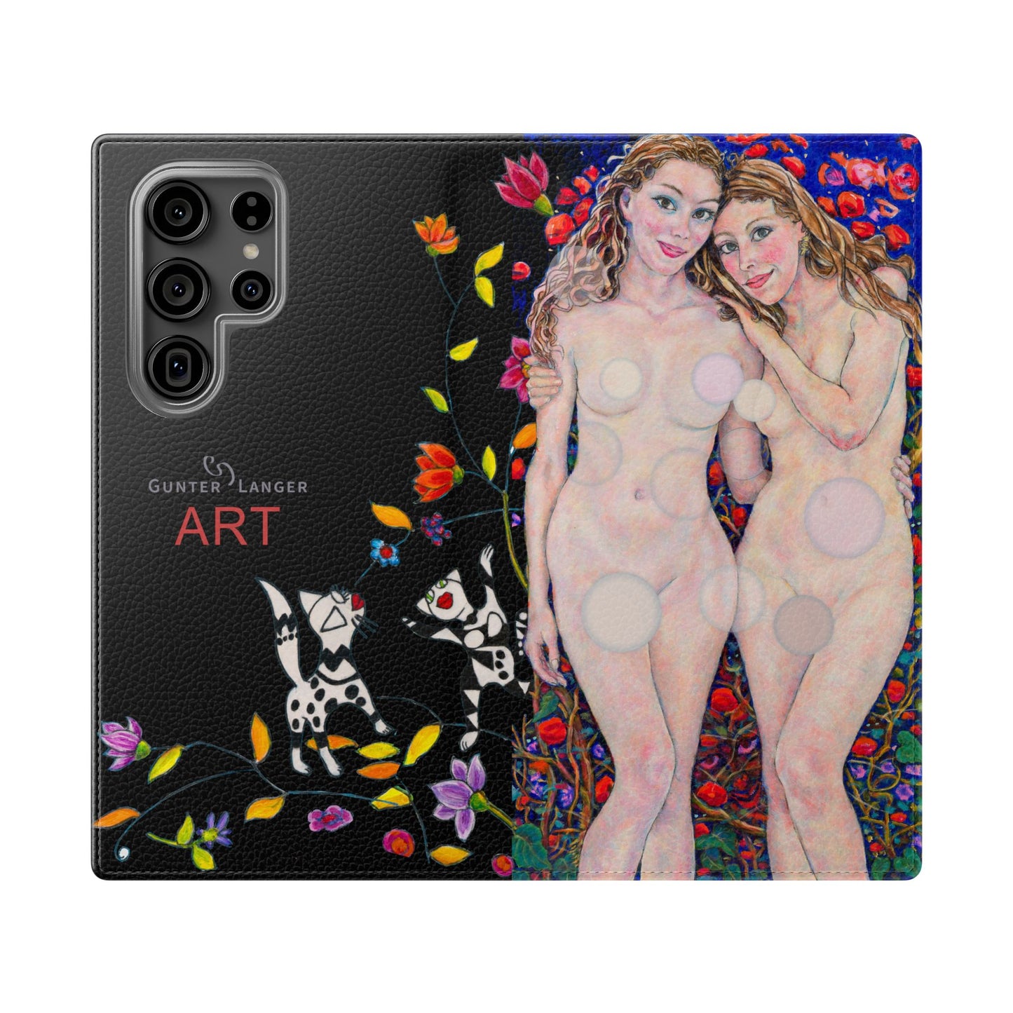 Flip Cases - Motiv: Waldnymphen, Schwarz, Seifenblasen