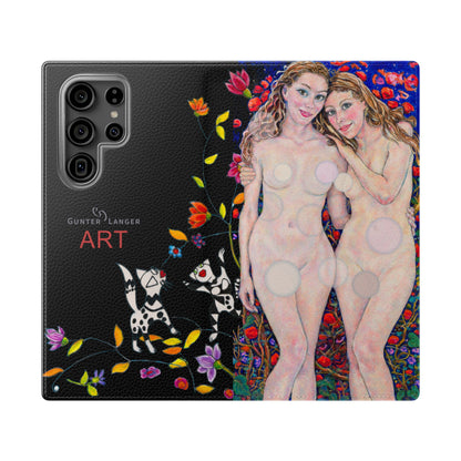 Flip Cases - Motiv: Waldnymphen, Schwarz, Seifenblasen