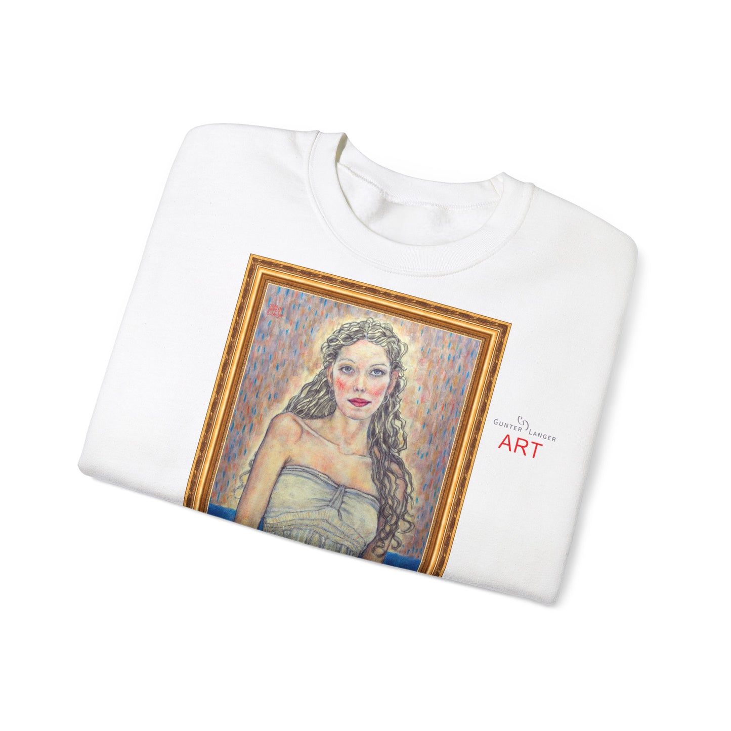 Unisex Heavy Blend™ Crewneck Sweatshirt - Motiv:  Front Marie (halb, gerahmt) & Rückseite Marie (gerahmt)