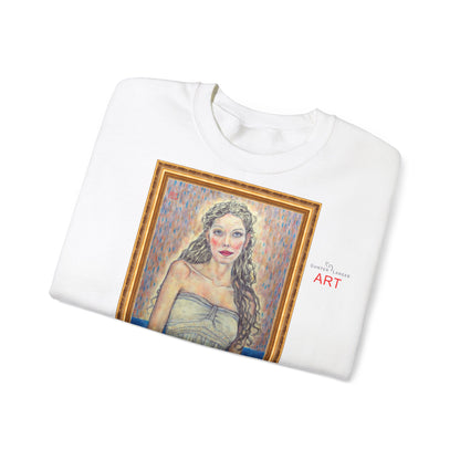 Unisex Heavy Blend™ Crewneck Sweatshirt - Motiv:  Front Marie (halb, gerahmt) & Rückseite Marie (gerahmt)