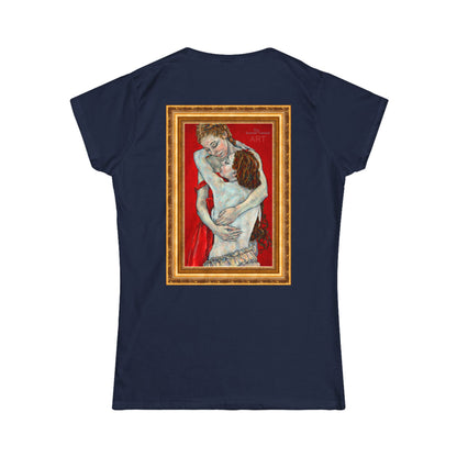 Women's Softstyle Tee - Motiv:  - Motiv: Front Nähe H 13,8 cm & Rückseite Nähe, Goldrahmen H 34,5 cm