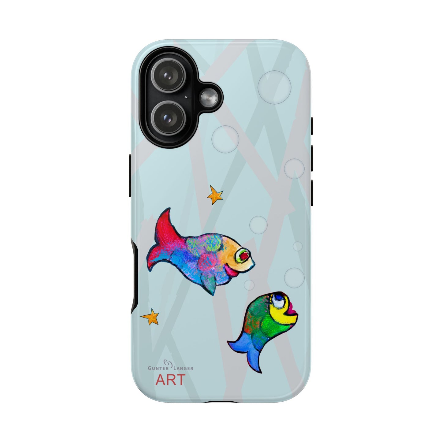 Tough Cases - iPhone - Motiv: "Fische", Mikado blau