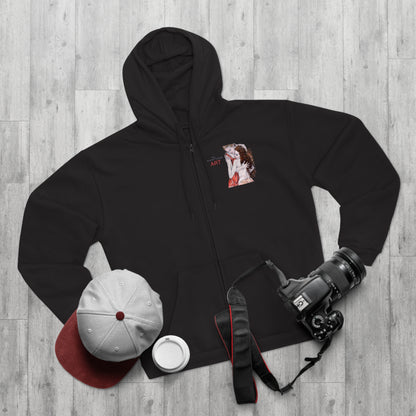 Unisex Hooded Zip Sweatshirt - Motiv: Front Bei dir, H 11 cm & Rückseite Bei dir, H 49 cm