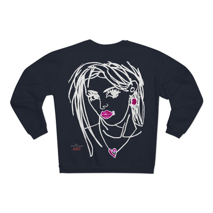 Unisex Crew Neck Sweatshirt (EU) - Motiv: Front Raja, H 49 cm & Rückseite Raja, H 49 cm (weiß)