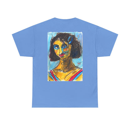 Unisex Heavy Cotton Tee - Motiv Augen & Frechdax, Neck Label