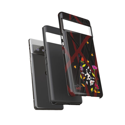 Tough Cases - Google Pixel - Samsung Galaxy - Motiv: Katze schwebt und Ranken, H 7,73 cm, Mikado3