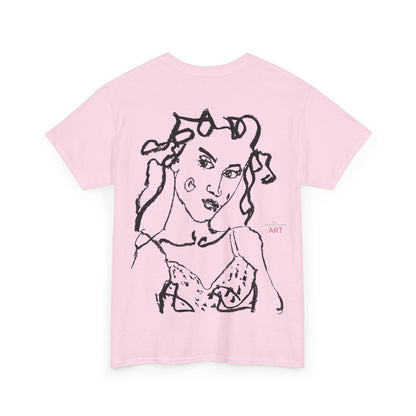 Unisex Heavy Cotton Tee - Motiv: Front Jana klein H 16,3 cm & Rückseite Jana H 49 cm