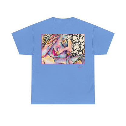Unisex Heavy Cotton Tee - Motiv:  Motiv: Front Mara, H 9 cm & Rückseite Mara, H 27 cm