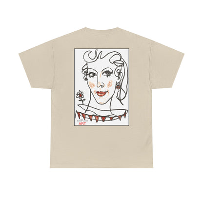 Unisex Heavy Cotton Tee - Motiv: Front Logo & Rückseite Lina, Neck Label