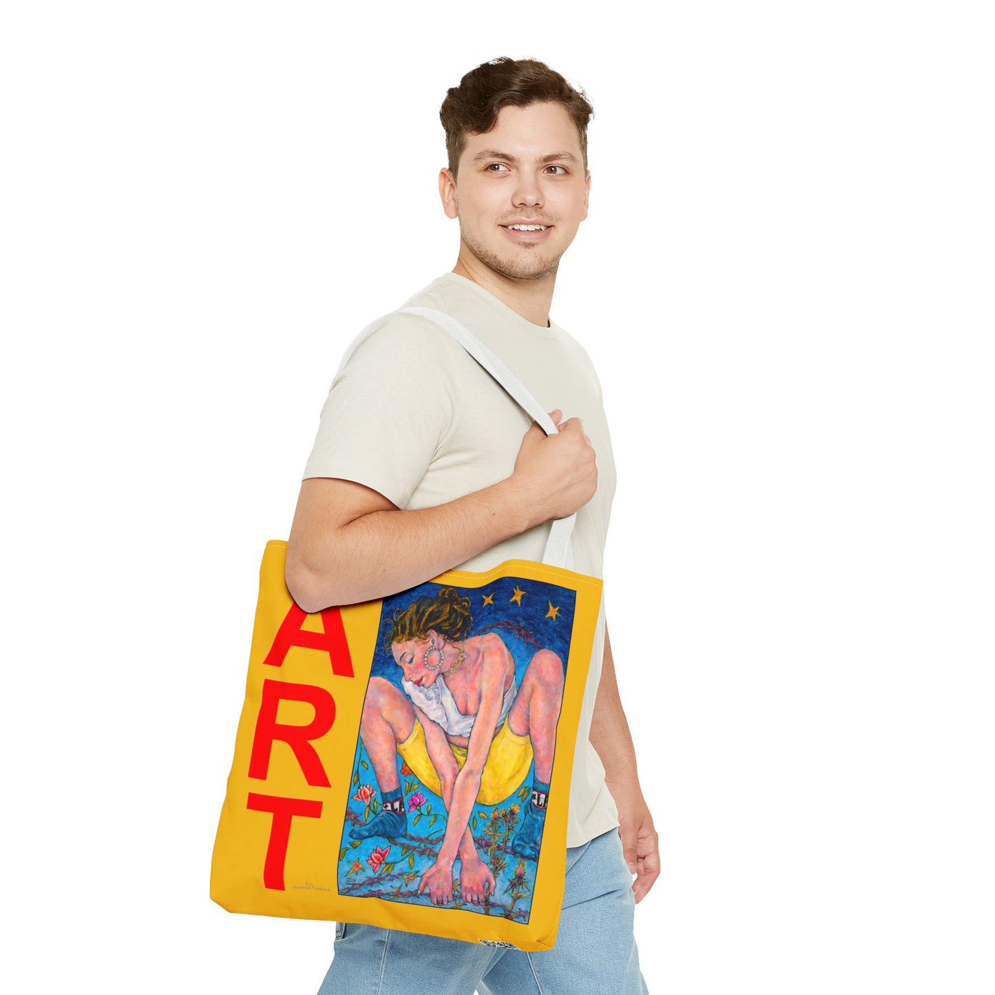 Tote Bag (AOP) - Motiv: Alva & Siegesgöttin, Gelb, Rot
