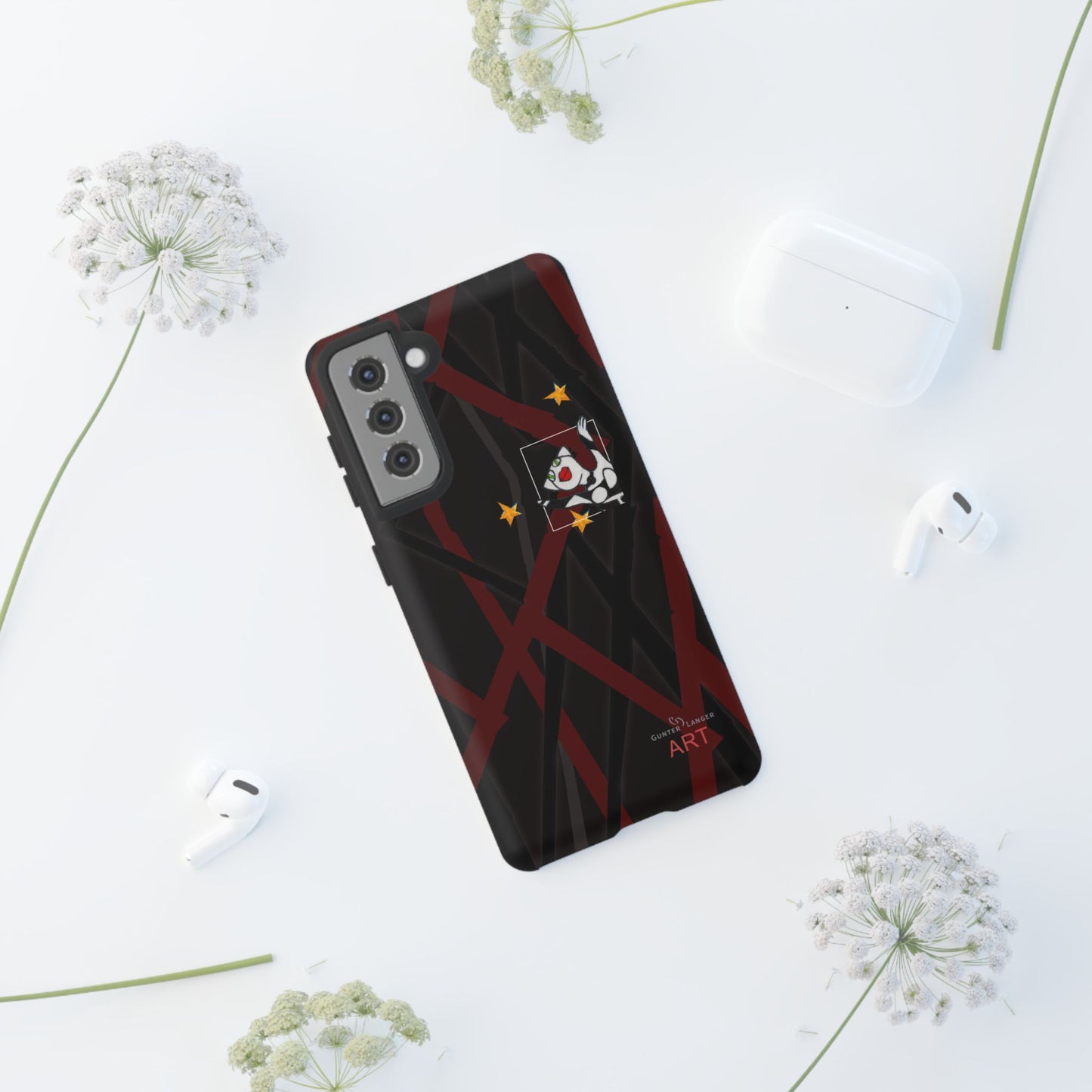 Tough Cases - Google Pixel - Samsung Galaxy - Motiv:  "Miau" klein H 8 cm, Sternenhimmel, Mikado3