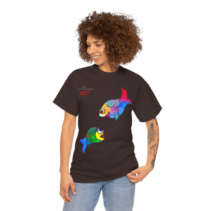 Unisex Heavy Cotton Tee - Motiv: Front Zwei Fische zueinander