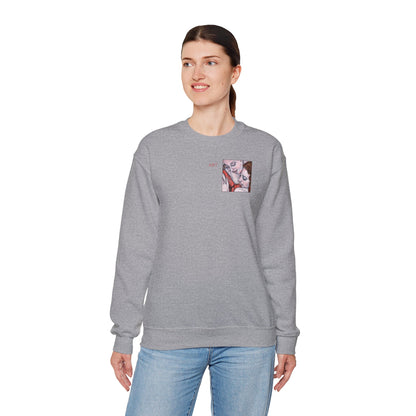 Unisex Heavy Blend™ Crewneck Sweatshirt - Motiv: Front Bei dir (Ausschnitt) & Rückseite Bei dir H 43 cm