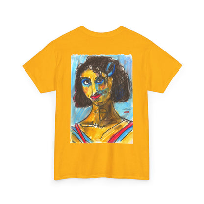Unisex Heavy Cotton Tee - Motiv Augen & Frechdax, Neck Label