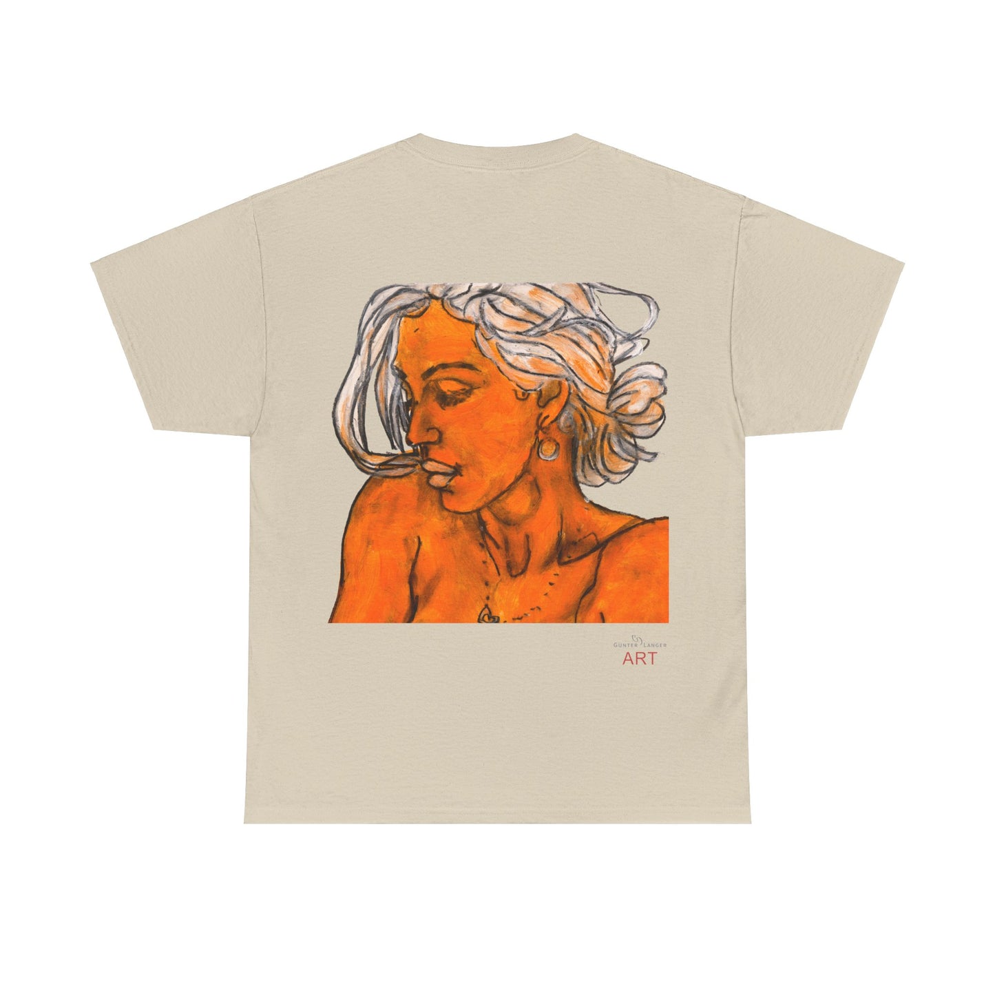 Unisex Heavy Cotton Tee - Motiv: Rückseite Amara, H 39 cm