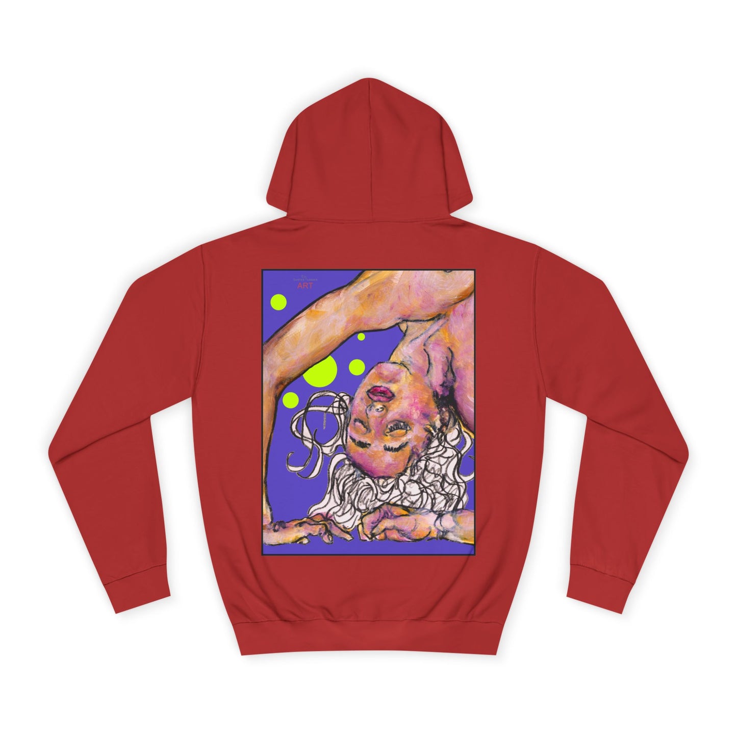 Unisex College Hoodie - Motiv: Rückseite Hanna, H 48,5 cm (violett)