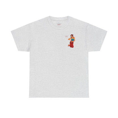 Unisex Heavy Cotton Tee - Motiv: Front, Lea, H 13cm & Rückseite, Lea A02, Ranken, 40 cm, Neck Label