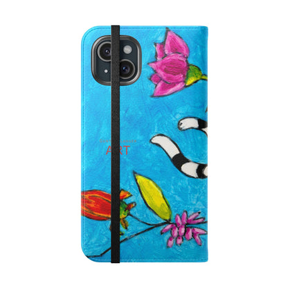 Flip Cases - Motiv: Gescheckte Katze schwebt