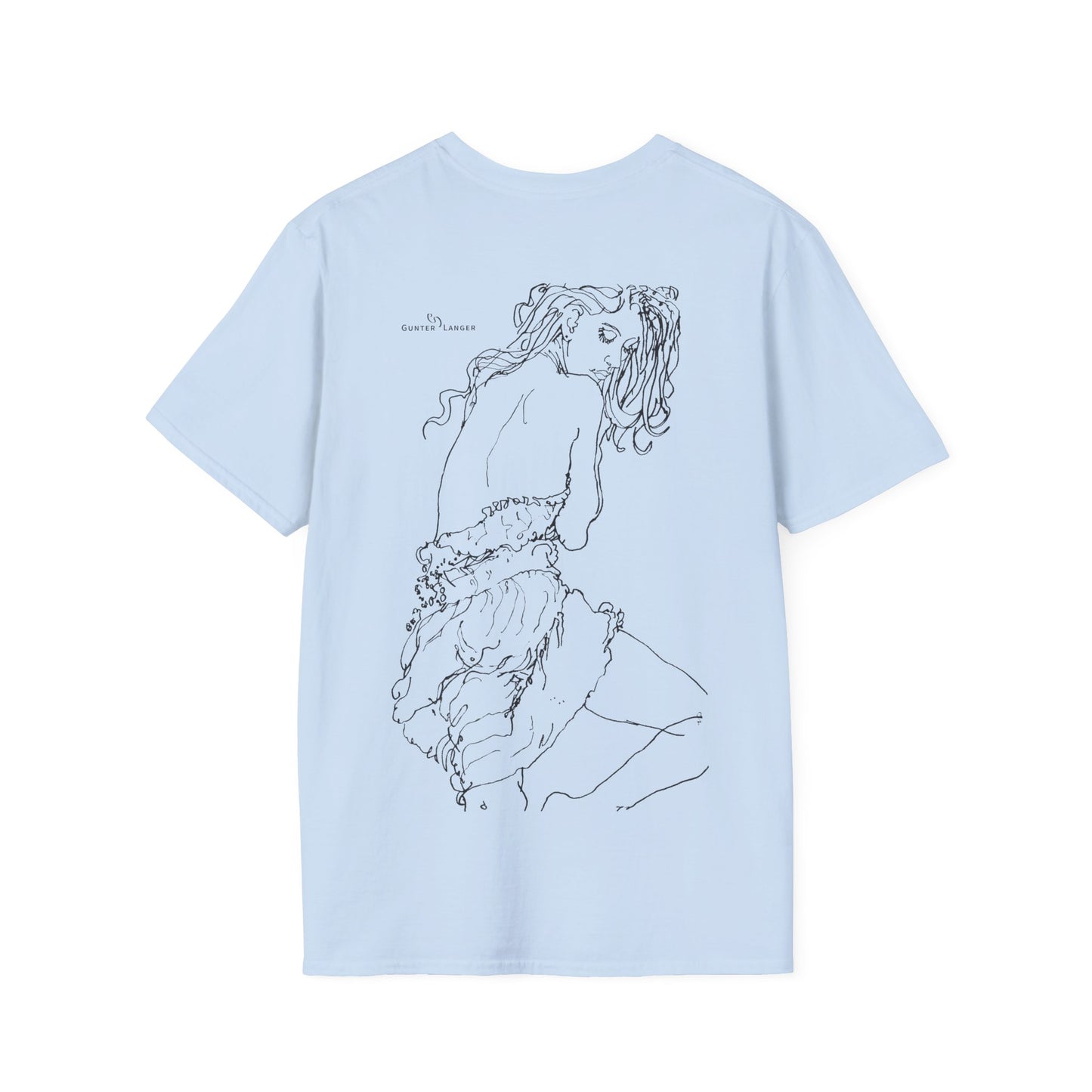 Unisex Softstyle T-Shirt - Motiv: Front, Logo & Rückseite, Giselle, H 49 cm, Neck Label