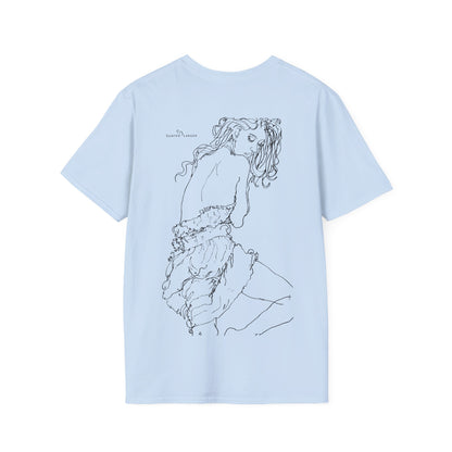 Unisex Softstyle T-Shirt - Motiv: Front, Logo & Rückseite, Giselle, H 49 cm, Neck Label