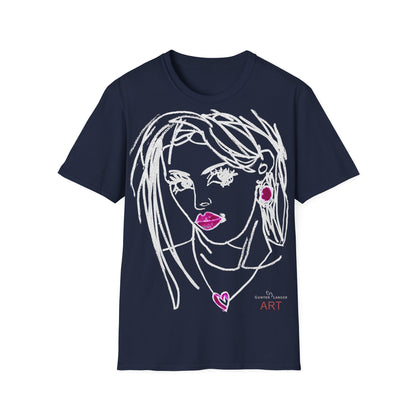 Unisex Softstyle T-Shirt - Motiv: Front Raja, H 49cm sw