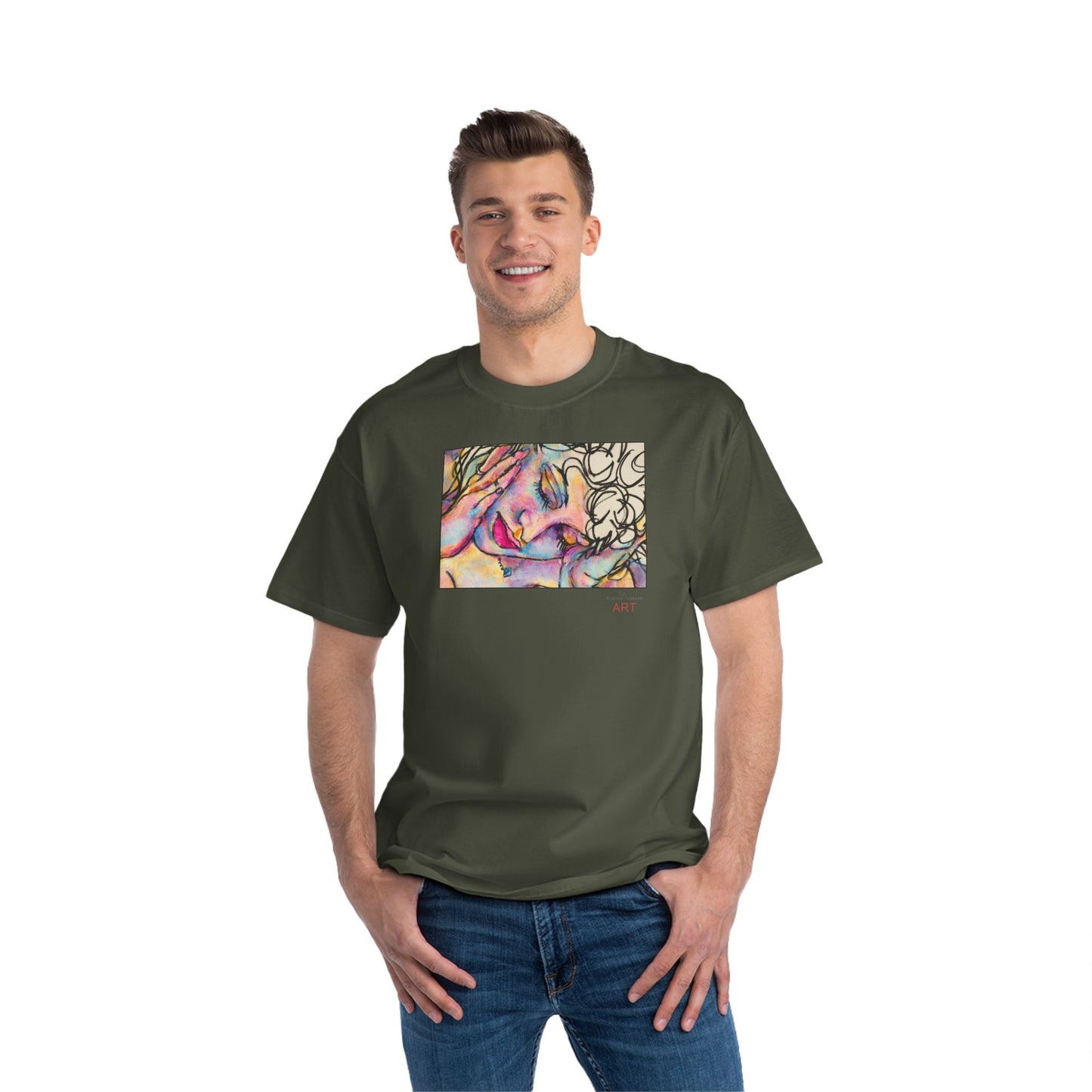 Beefy-T®  Short-Sleeve T-Shirt - Motiv: Front Mara, H 20 cm & Rückseite Mara, H 26 cm