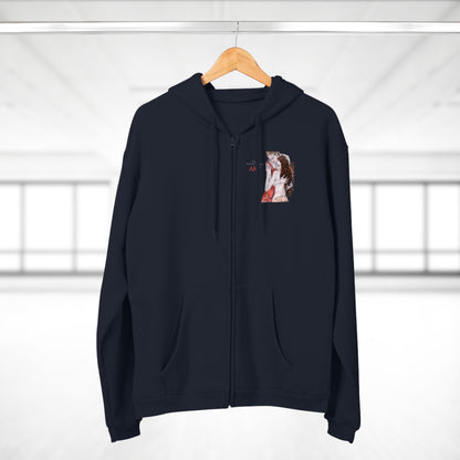 Unisex Hooded Zip Sweatshirt - Motiv: Front Bei dir, H 11 cm & Rückseite Bei dir, H 49 cm