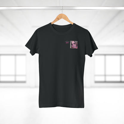 Single Jersey Women's T-shirt- dunkel - Motiv: Stella, Ausschnitt, H 6,3 cm