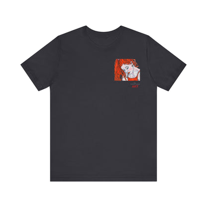 Unisex Jersey Short Sleeve Tee - Motiv: Front Julia (Ausschnitt) & Rückseite Julia, H 49 cm