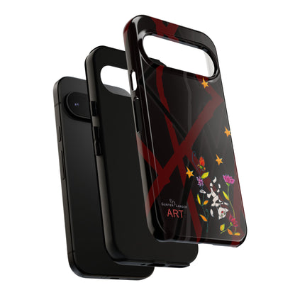 Tough Cases - Google Pixel - Samsung Galaxy - Motiv: Katze schwebt und Ranken, H 5,26 cm, Mikado3