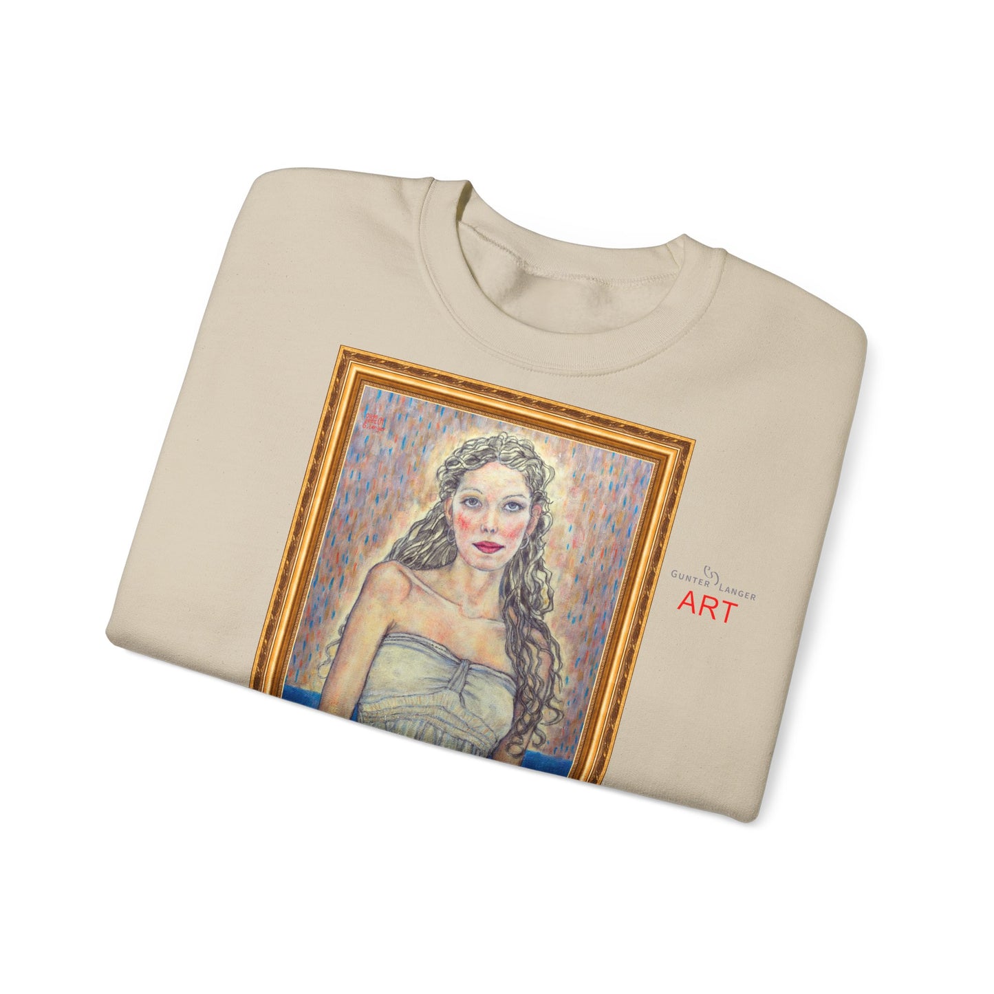 Unisex Heavy Blend™ Crewneck Sweatshirt - Motiv:  Front Marie (halb, gerahmt) & Rückseite Marie (gerahmt)