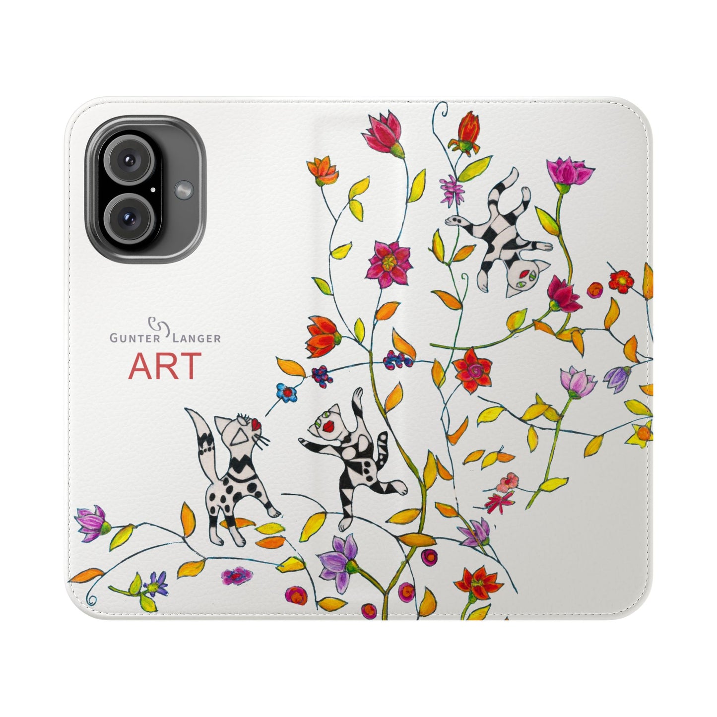 Flip Cases - Motiv: Drei Karierte Katzen auf weiß