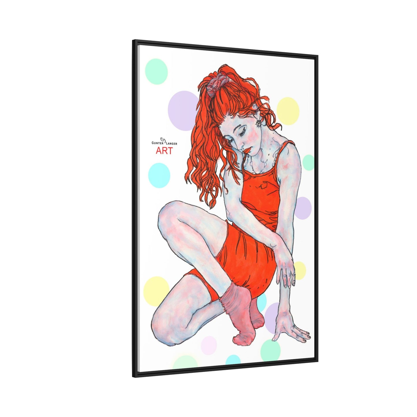 Matte Canvas, Framed (Multi-color) - Motiv:  Julia, Farbkreise, Format groß, H 91,4 bis 152,4 cm