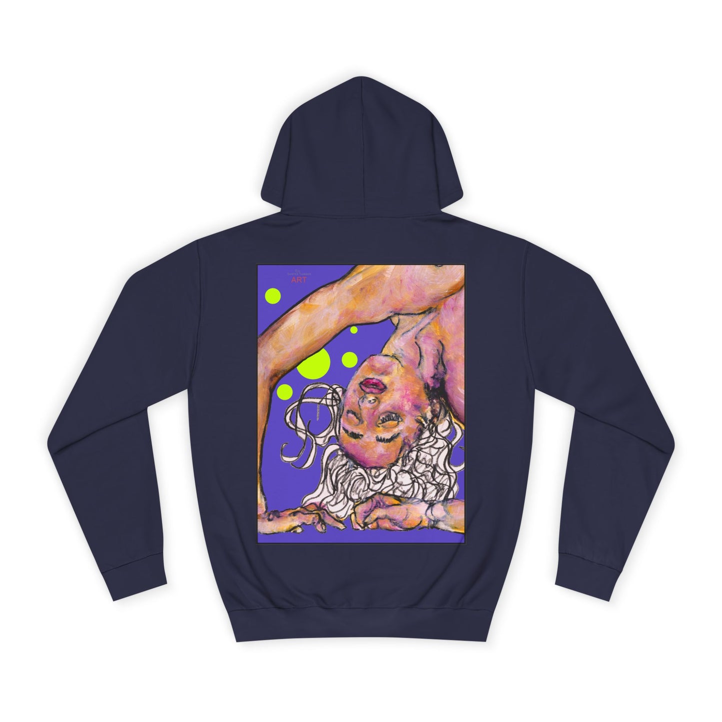 Unisex College Hoodie - Motiv: Rückseite Hanna, H 48,5 cm (violett)