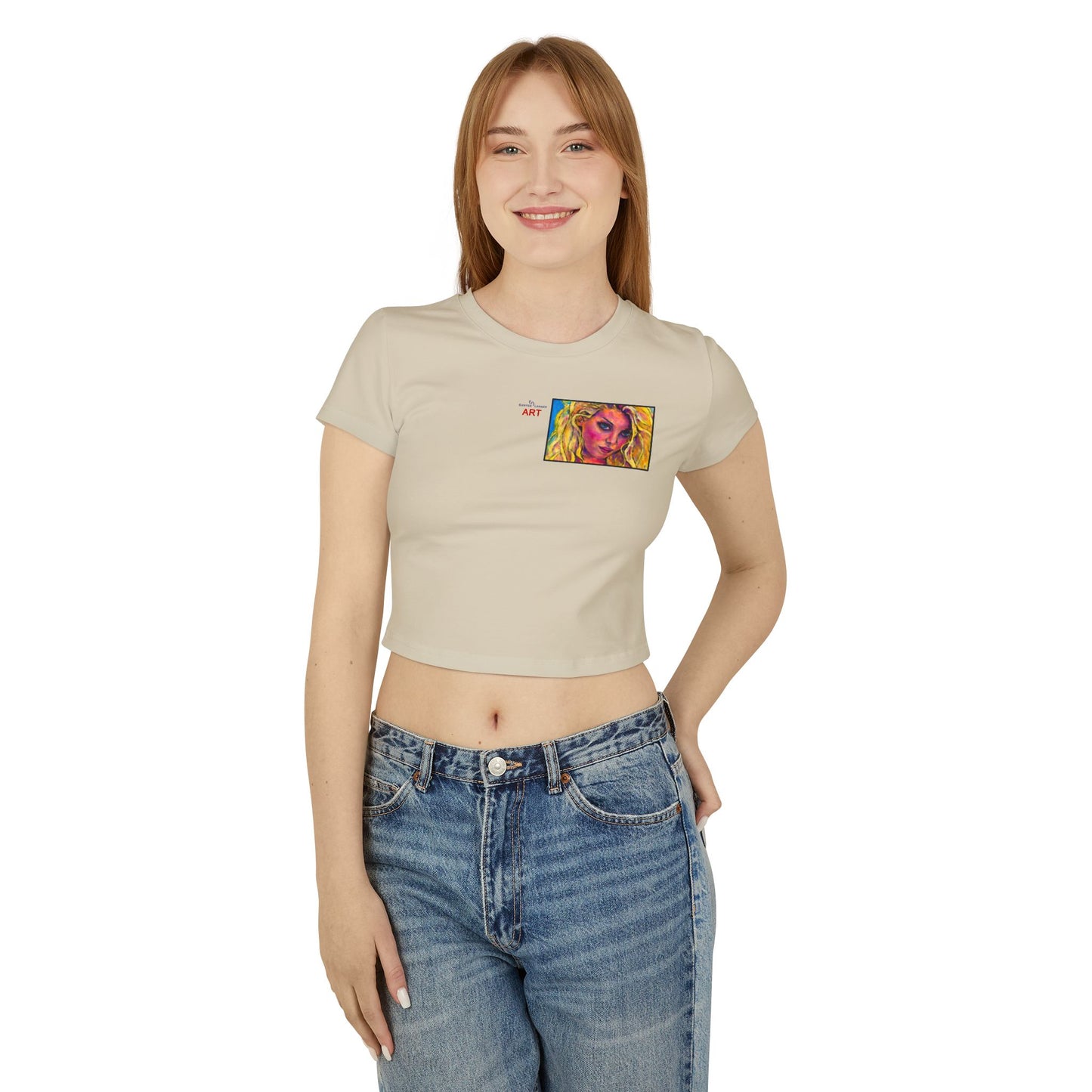 Women's Baby Tee - Motiv: Front Mascha, H36 cm & Rückseite Mascha, H 9,5 cm