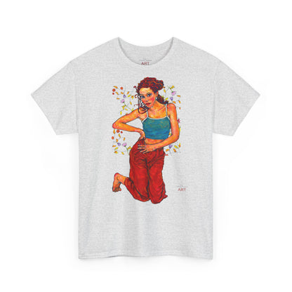 Unisex Heavy Cotton Tee - Motiv: Motiv Lea, Ranken, 49cm, Neck Label