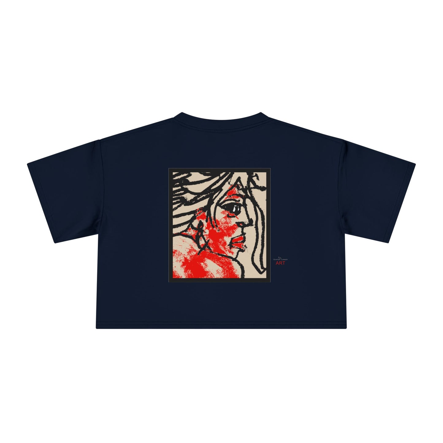 Women's Crop Tee  - Motiv: Front Ria (Ausschnitt H 13,5 cm), & Rückseite Ria, H 24,8 cm