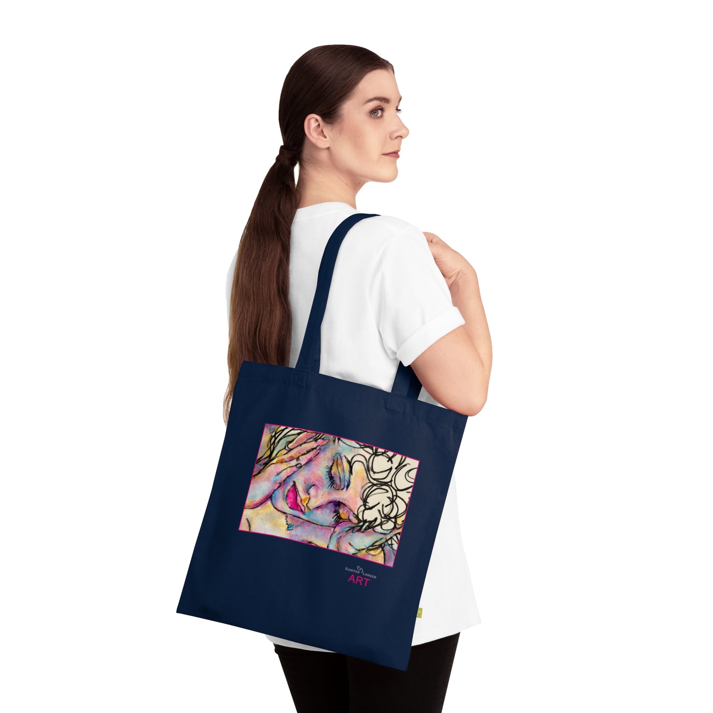 Organic Cotton Tote Bag - Motiv: Mara2,  einseitig bedruckt, H 17,3 cm