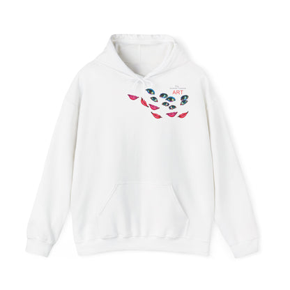 Unisex Heavy Blend™ Hooded Sweatshirt - Motiv: Frontseite Augen & Rückseite Freundinnen, (gerahmt, H 29 cm)