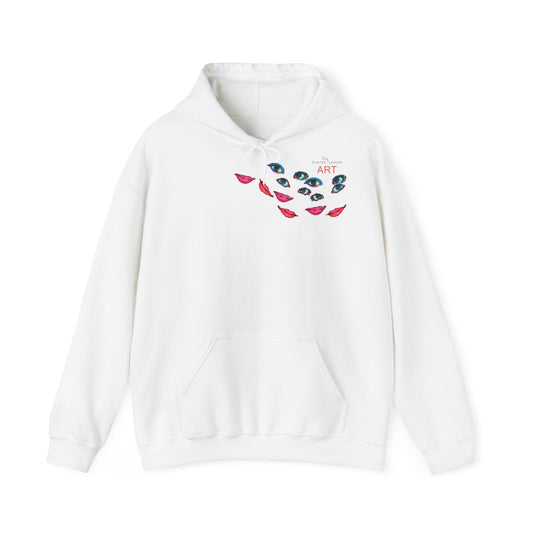 Unisex Heavy Blend™ Hooded Sweatshirt - Motiv: Frontseite Augen & Rückseite Freundinnen, (gerahmt, H 29 cm)