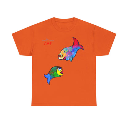 Unisex Heavy Cotton Tee - Motiv: Front Zwei Fische zueinander