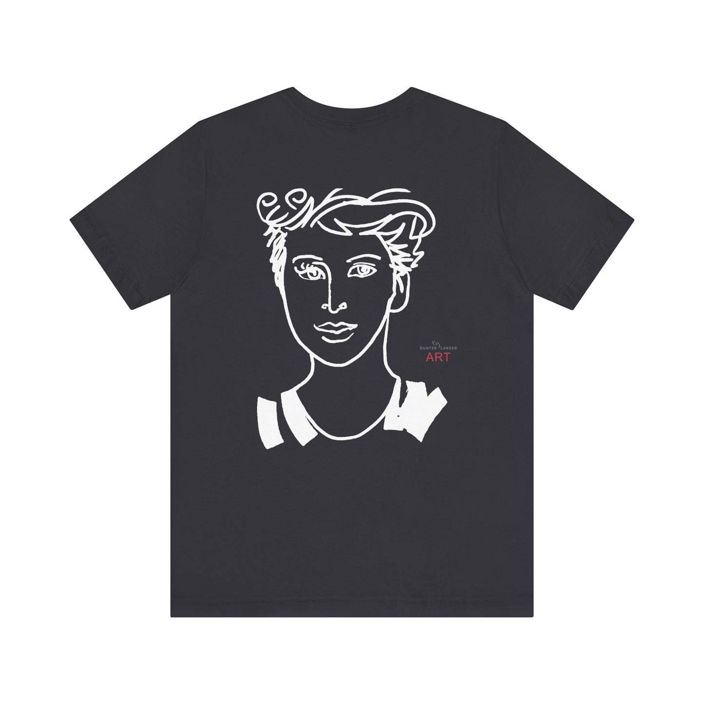 Unisex Jersey Short Sleeve Tee - Motiv: Front H 24,5 cm Lars.  & Rückseite Lars, H 38 cm (weiß)