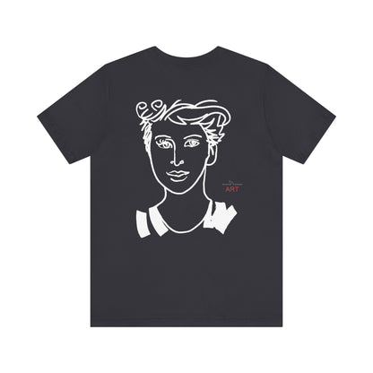 Unisex Jersey Short Sleeve Tee - Motiv: Front H 24,5 cm Lars.  & Rückseite Lars, H 38 cm (weiß)