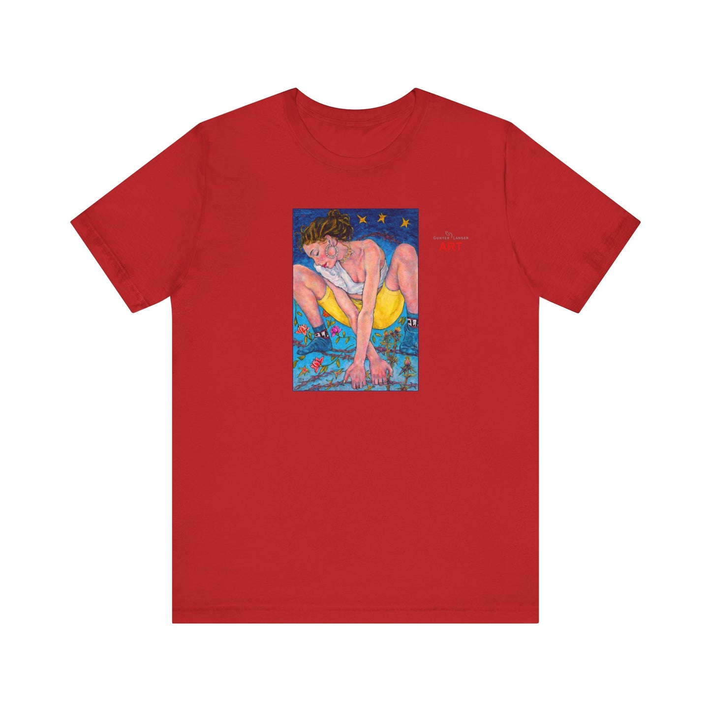 Unisex Jersey Short Sleeve Tee - Motiv: Front Alva, H 26 cm & Rückseite Alva, H 41 cm