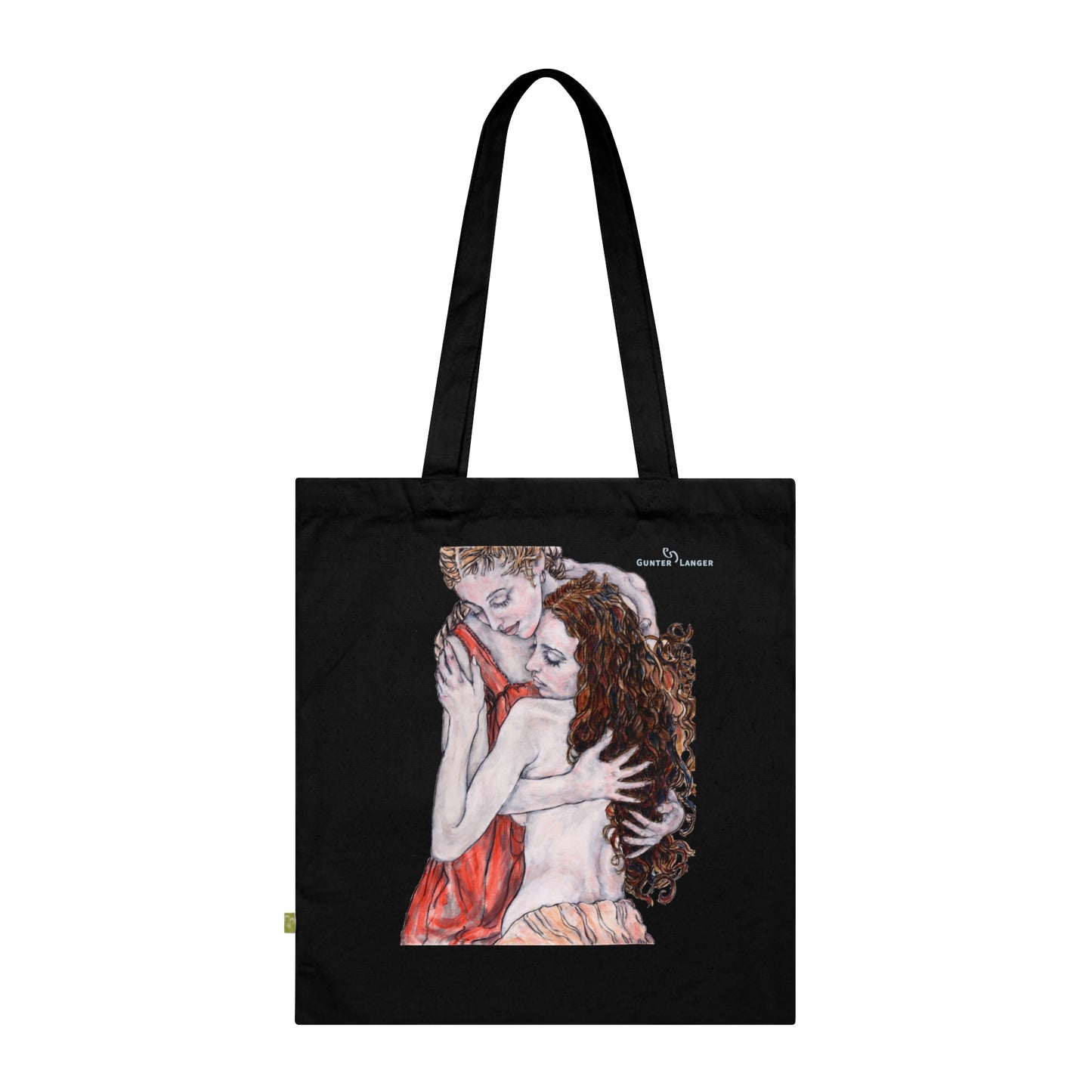 Organic Cotton Tote Bag - Motiv: Bei dir & Hanna, zweiseitig bedruckt, H30 cm