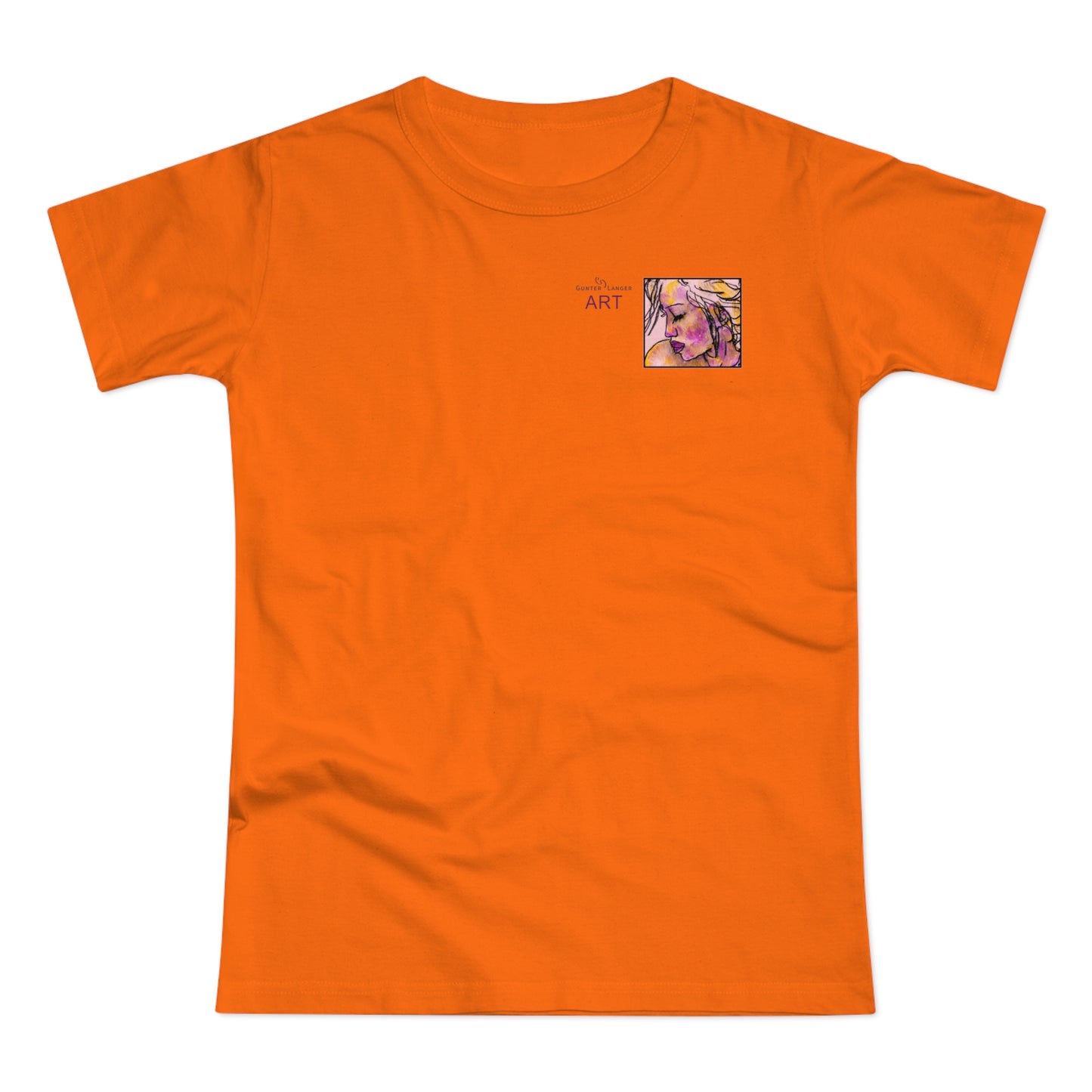 Single Jersey Women's T-shirt - hell - Motiv: Lilli, Ausschnitt, H 6,5 cm