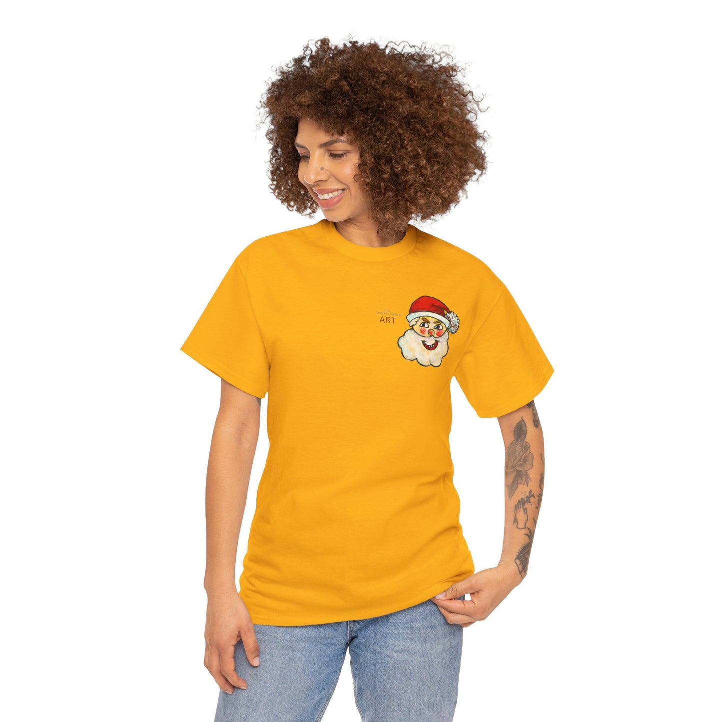 Unisex Heavy Cotton Tee - Motiv: Weihnachtsmann, H 13 cm