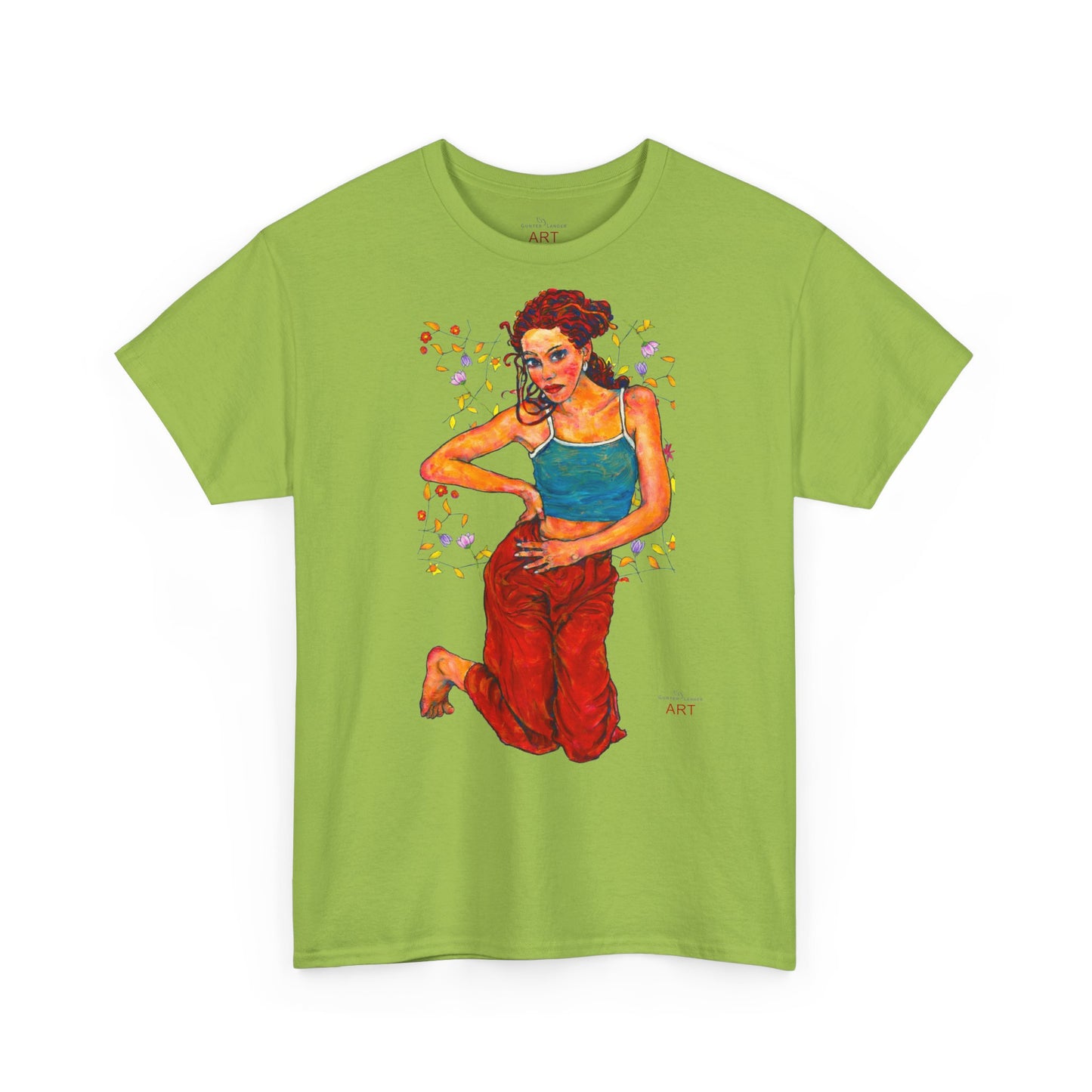 Unisex Heavy Cotton Tee - Motiv: Motiv Lea, Ranken, 49cm, Neck Label