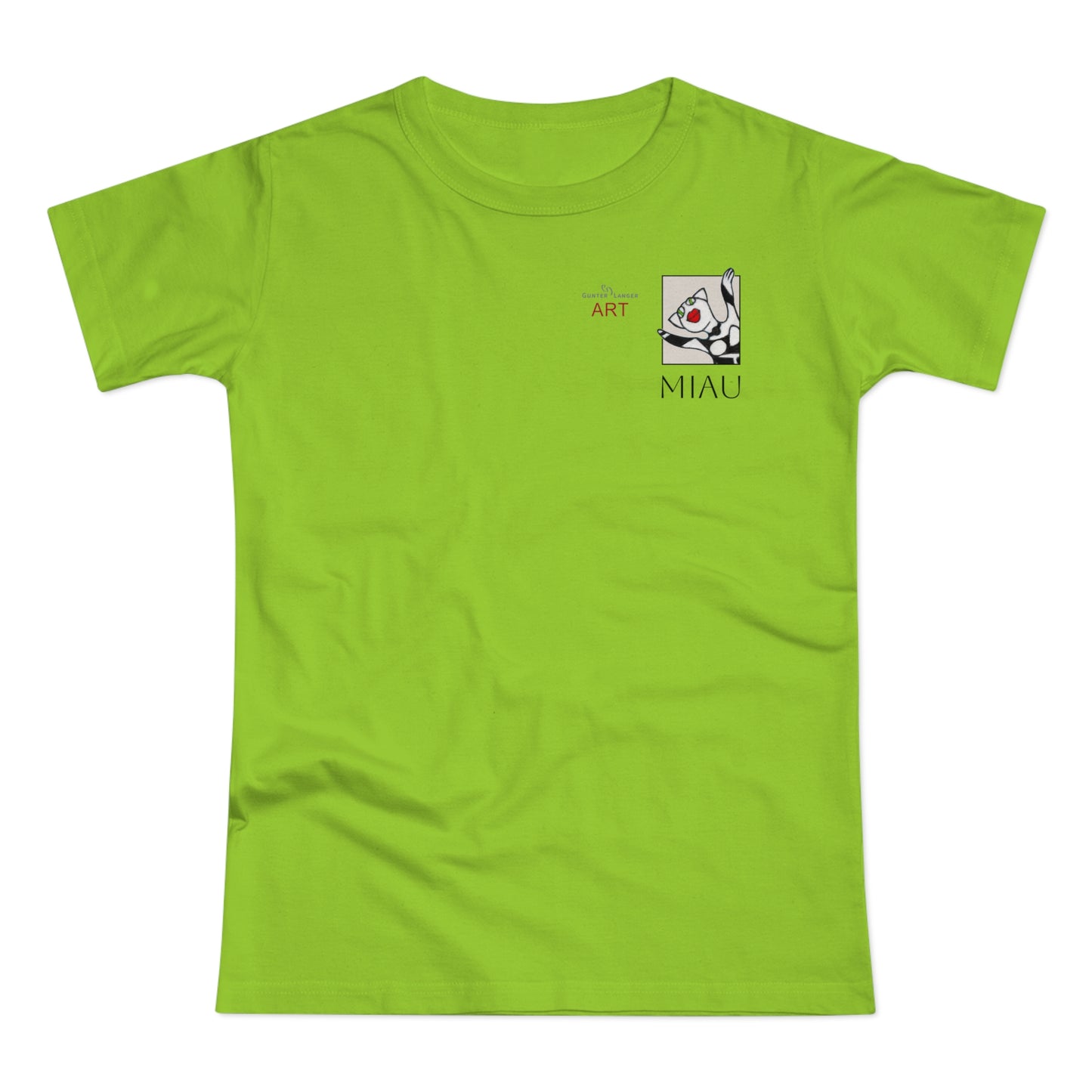 Single Jersey Women's T-shirt - hell - Motiv: Miau, H 7 cm