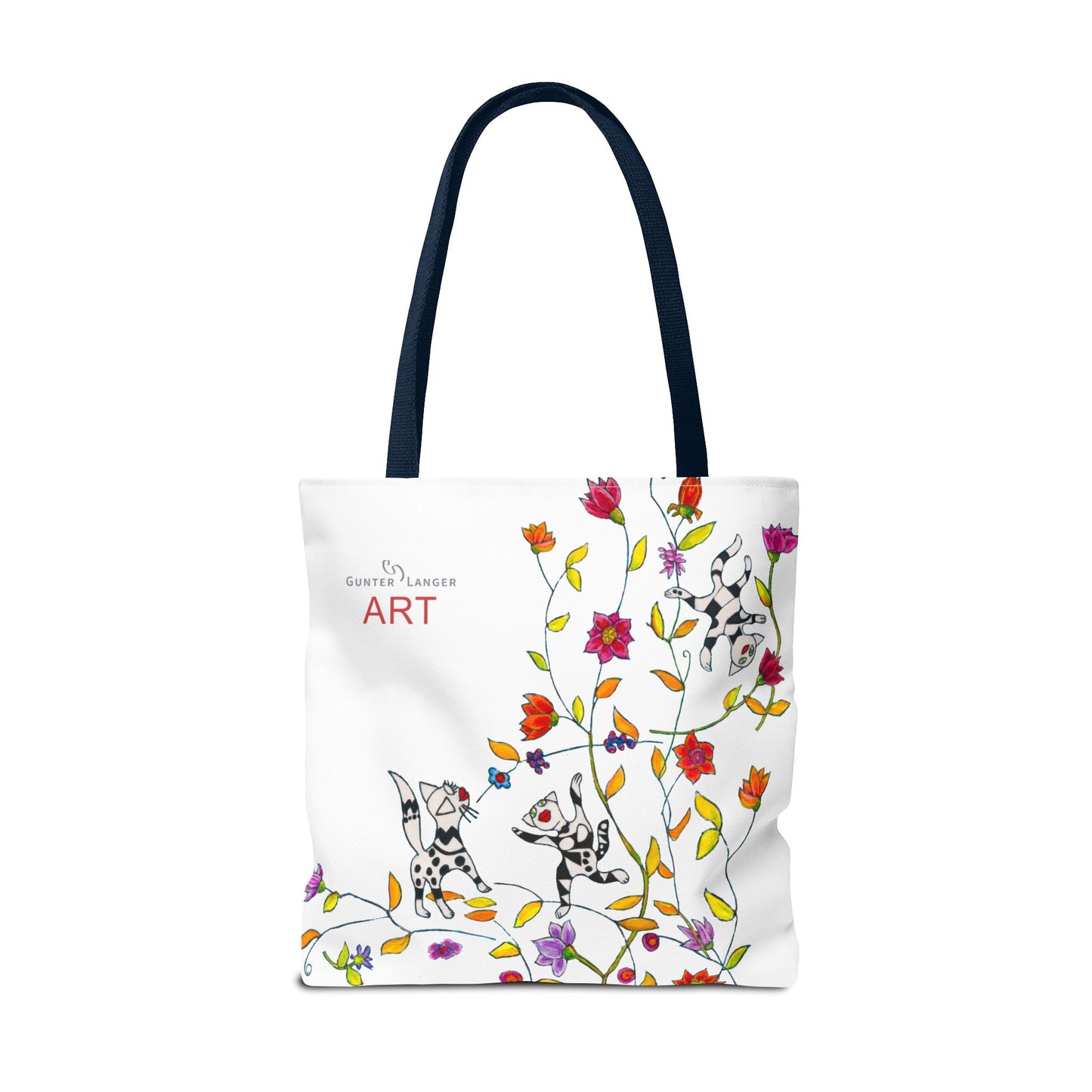 Tote Bag (AOP) - Motiv: Drei Karierte Katzen